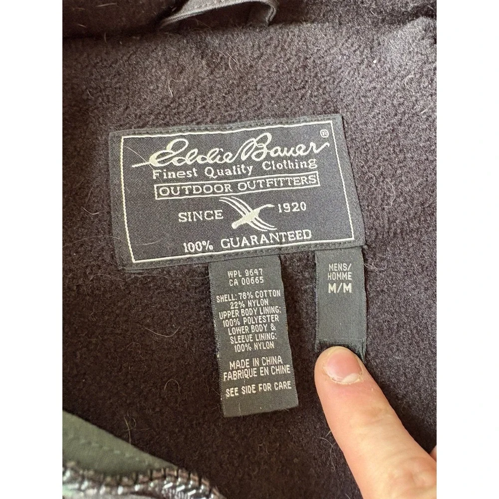 Eddie Bauer Hooded Jacket Chore Barn Coat Parka Mens M Plaid Wool Lined Field